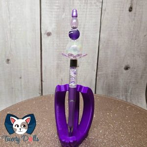 Stylo fleur lotus galaxie violet