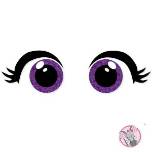 Yeux 18mm Violet "Bébé Fille" (Flex/Flock)