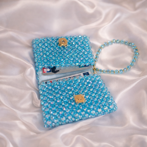 Porte-cartes "Cardelya" Bleu, (2 compartiments)